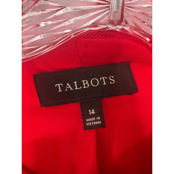 Talbots Blazer Red Mandarin Collar Office Work Business Button Front Size 14 - Picture 2 of 12